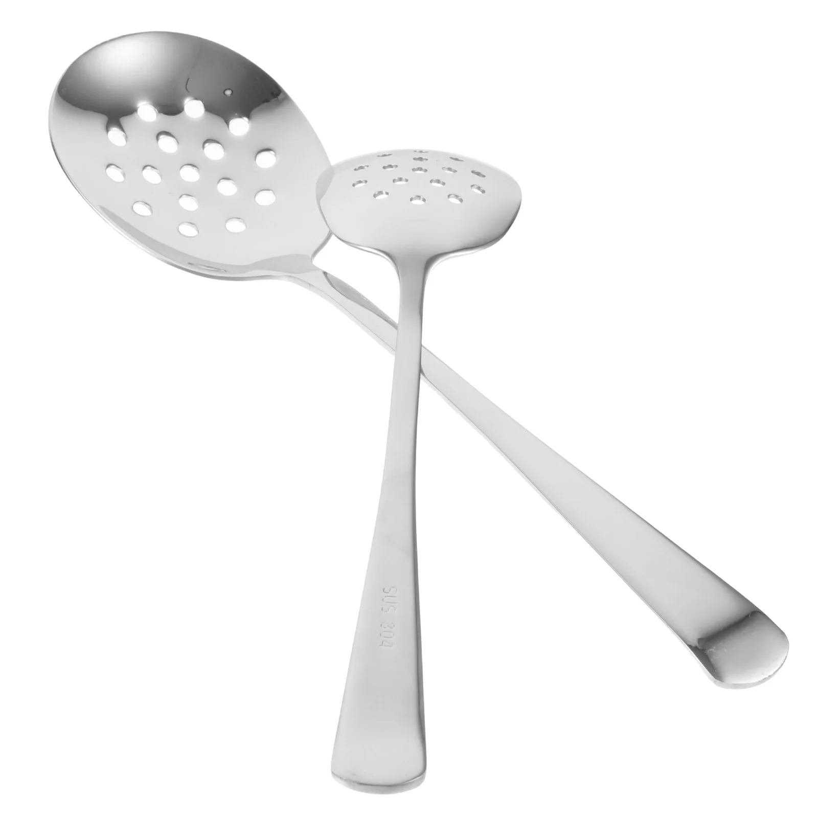 

2Pcs Slotted Spoon Set Kitchen Cooking Spoons Ergonomic Handle Lightweight Portable Hanging Hole Kitchen Tools