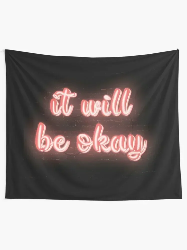 It will be okay neon light up sign Tapestry Home Decor Accessories Cute Room Things Tapestry