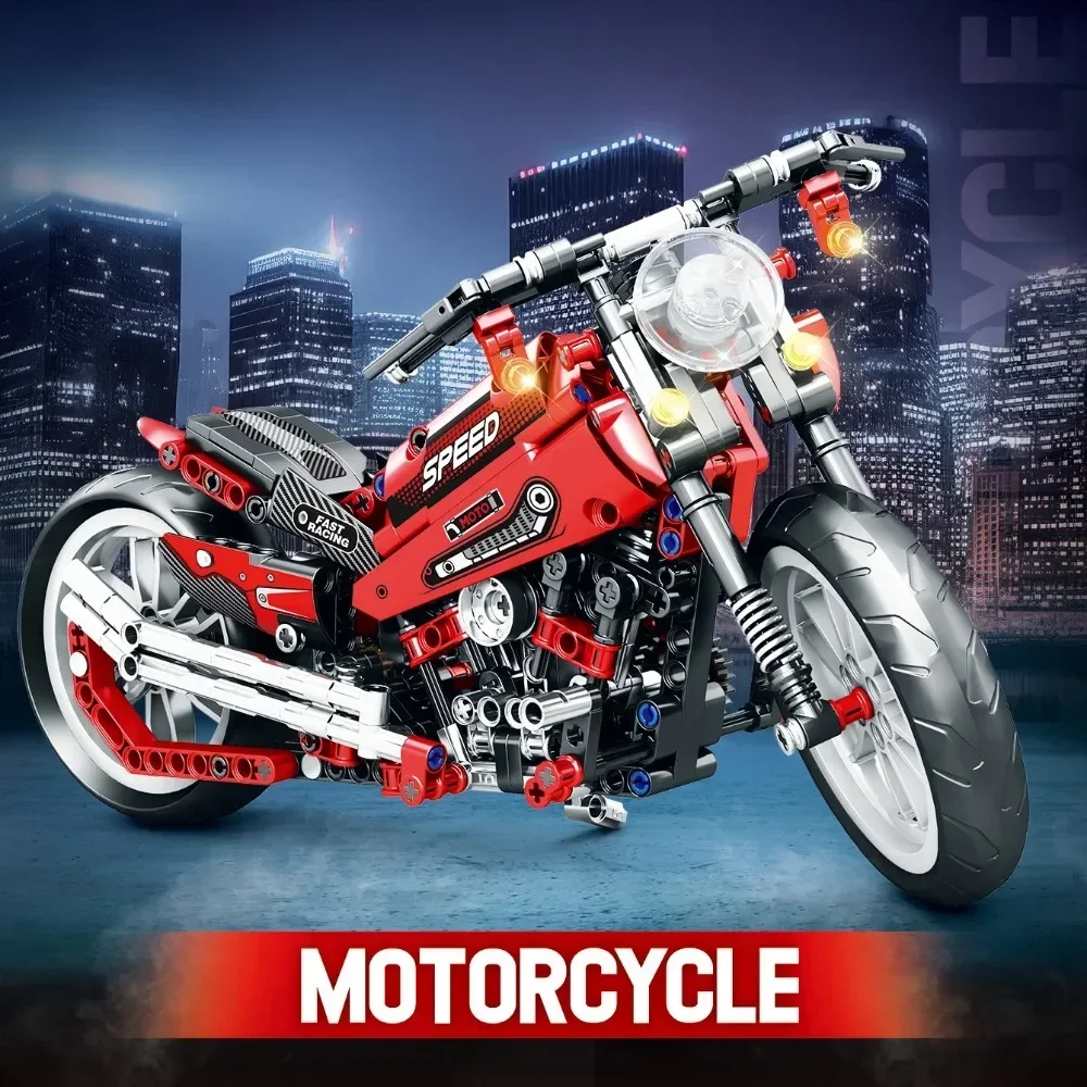 

Городской технический мотоцикл, модель автомобиля, строительные блоки, городской спорт, быстрый гоночный мотоцикл, модель кирпича, игрушка для детского подарка