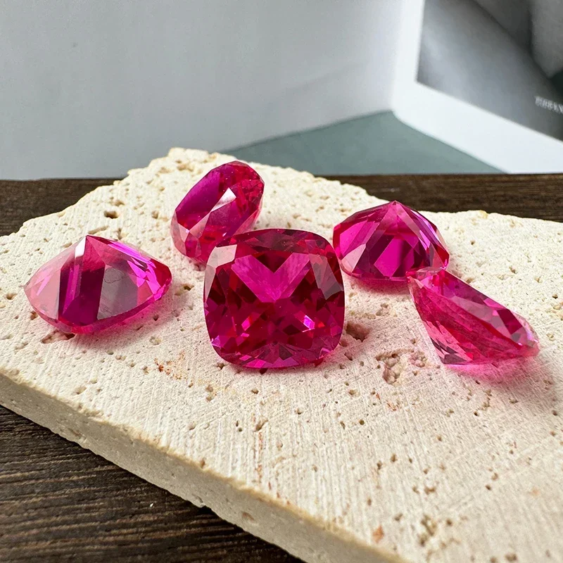 

L-Lab Grown Sapphire Hot Pink Color Cushion Cut Vvs1 Charms Artificial Gemstone for Jewelry Diy Making With AGL Cercificate
