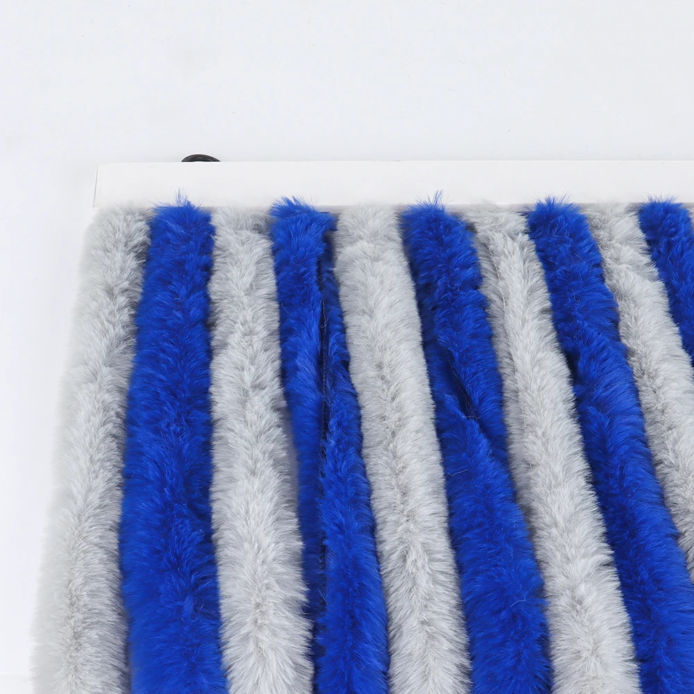 1pcs Caravan Deluxe Faux Mink Fur Caravan Entry Door Curtain Blue&Grey 56x185cm Caravan Motorhome Camper Accessories view 2