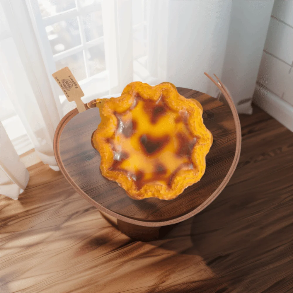 Simulation Food Egg Tart Keychain Miniature Dessert Sunflower Egg Tart Model Keyring Personality Design Flower Shape