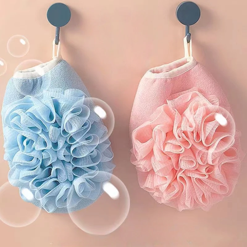 

2 in 1 bath towel, double-sided, mud and ash, gloves, Bath ball, Bath ball, for ladies, bathroom, back, body