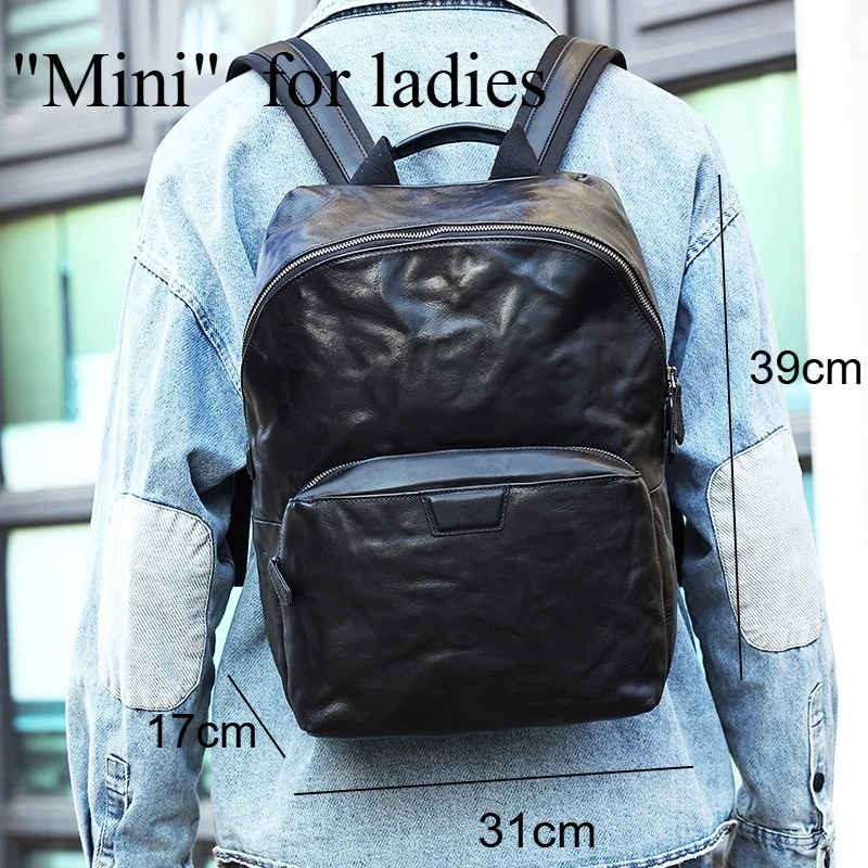 15インチ通勤ハイエンドレザービジネスコンピュータバックパック