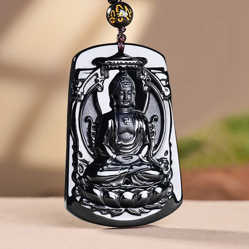 Grade A Natural Myanmar Jadeite Buddha Pendant Necklace Charm Carved Amulet Real Jade Gemstone Jewelry Fashion Gifts for Women