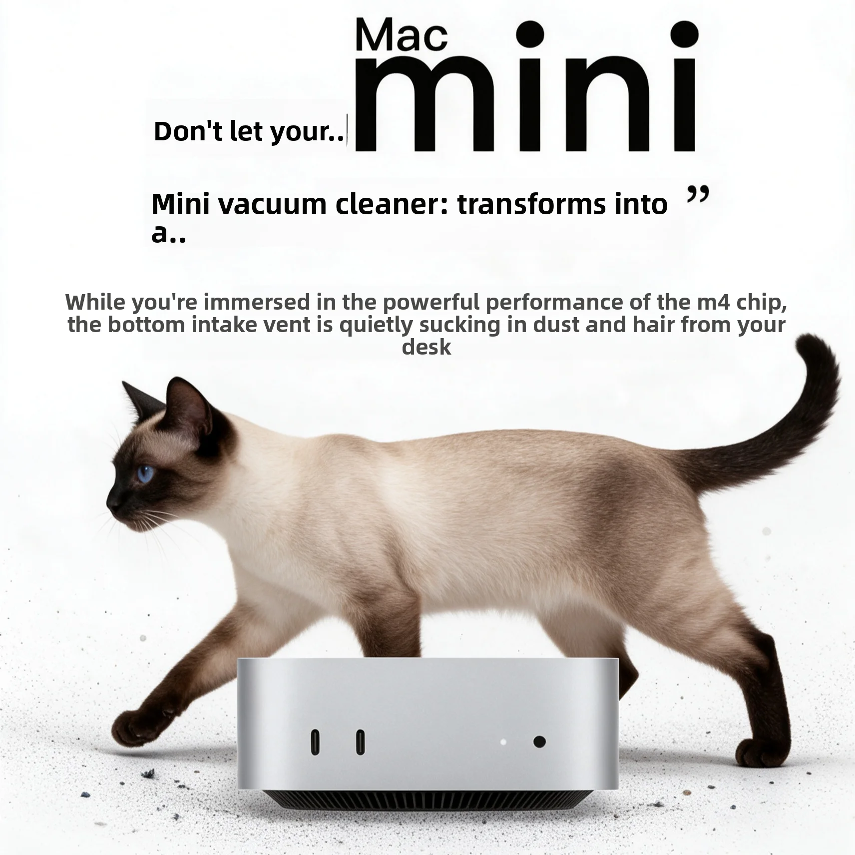 Custom AirBase Mac mini M4 Stand Aluminum Alloy with Dust Mesh Filter Cooling Riser for M4 Pro Desk Accessory Third Party