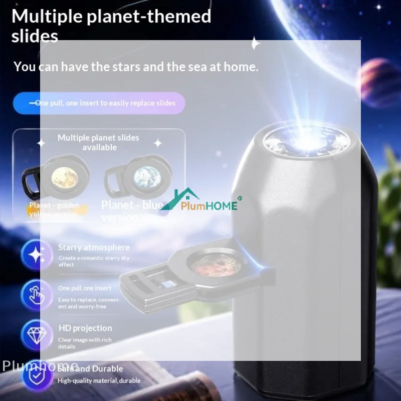 Planet Star Projector Mini Galaxy Projection Lamp Portable Space Atmosphere Night Light For Car Bedroom Party Holiday Decor USB