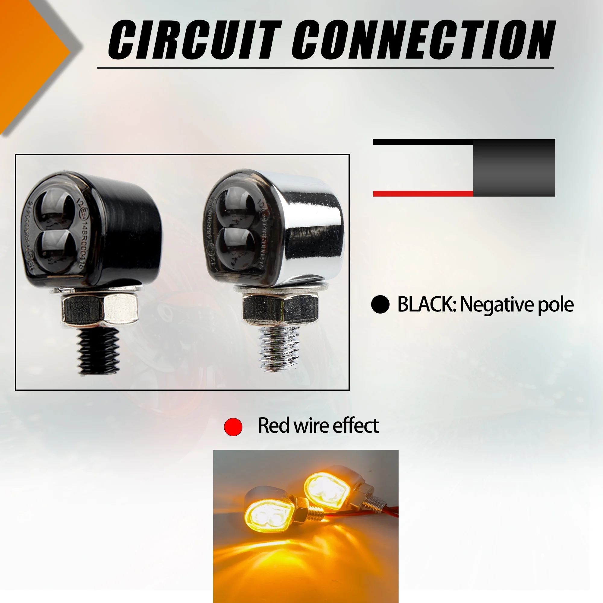 

8mm 12V Motorcycle Mini LED Turn Signal Amber Indicators Lights For Honda Yamaha Kawasaki Cafe Racer Scooters Moped Accessories