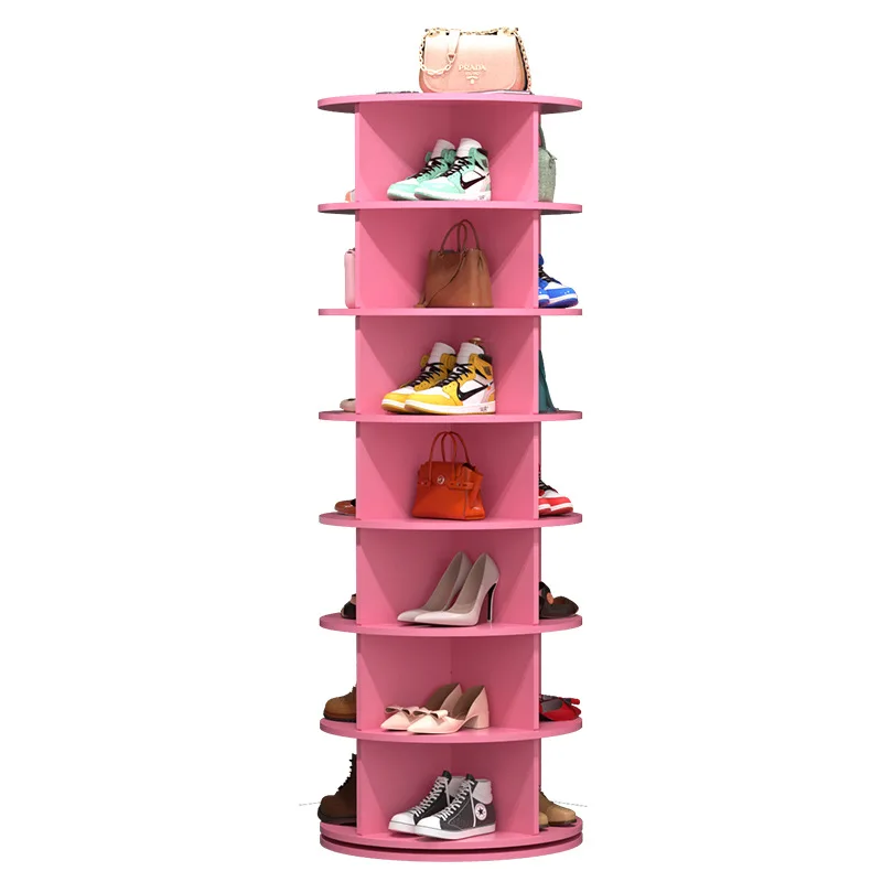 

New rotating floor-to-ceiling simple bag display rack 360-degree creative multi-layer shelf space-saving shoe