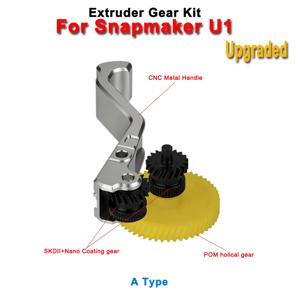 Upgrade-Extruder-Zahnradsatz für Snapmaker U1 SKD11 Gehärteter Stahl Nano-Beschichtete Zähne CNC-Griff POM-Schrägverzahntes Zahnrad für U1 3D-Drucker – Detail 11
