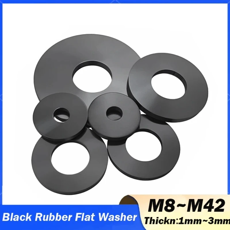 

10~20 Pcs Insulation Flat Rubber Seals Hose Plumbing Gaskets M8 M10 M11 M12~M42 Black Rubber Flat Washer Anti Oil Seal Washer