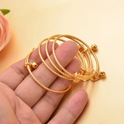 Gold Color Baby Bangles Dubai Jewelry Bracelet Bangles kids Children African gifts kid Birthday present