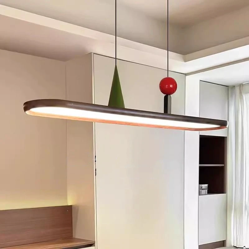 Cream Medieval Style 100cm 120cm Restaurant Pendant Lamps Walnut Grain 220V Living Room Office Bar Dining Table Pendant Light