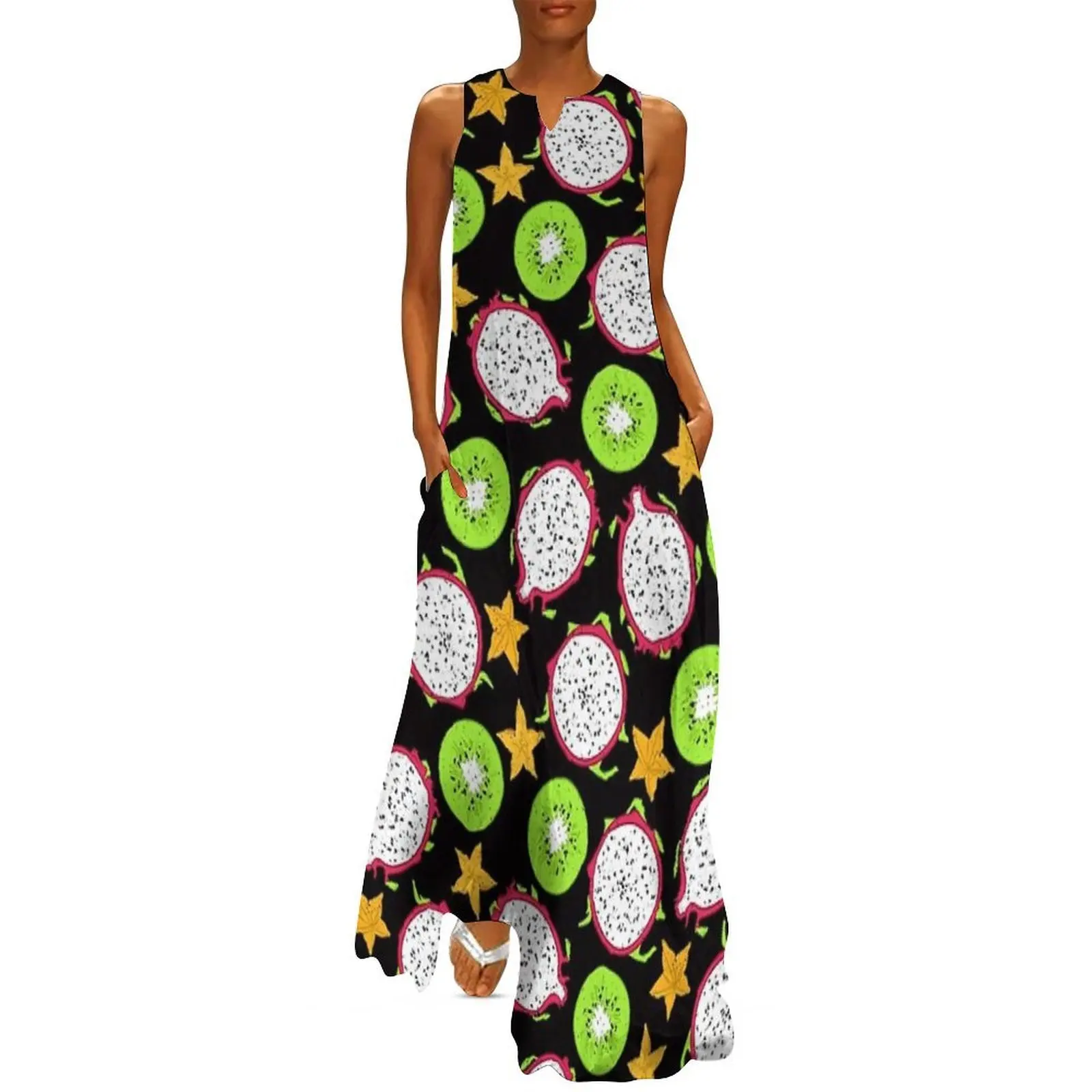 

Exotic fruits Long Dress Woman clothes Woman clothing cute dress summer dress womens 2025