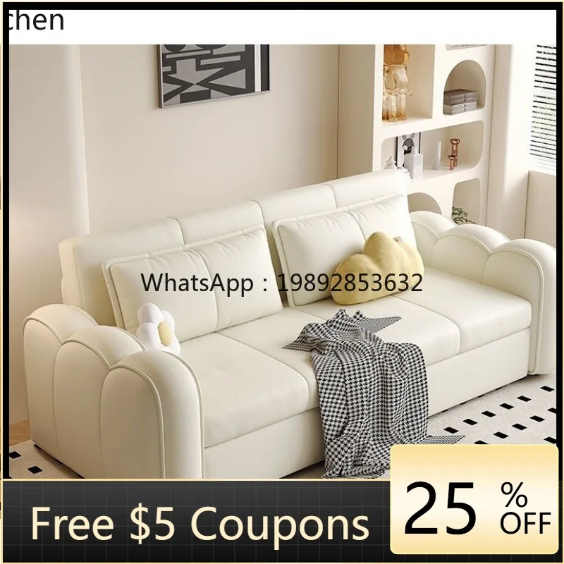 

U3 modern simple small apartment multi-functional sofa living room apartment folding sofa bed storage cat claw leather