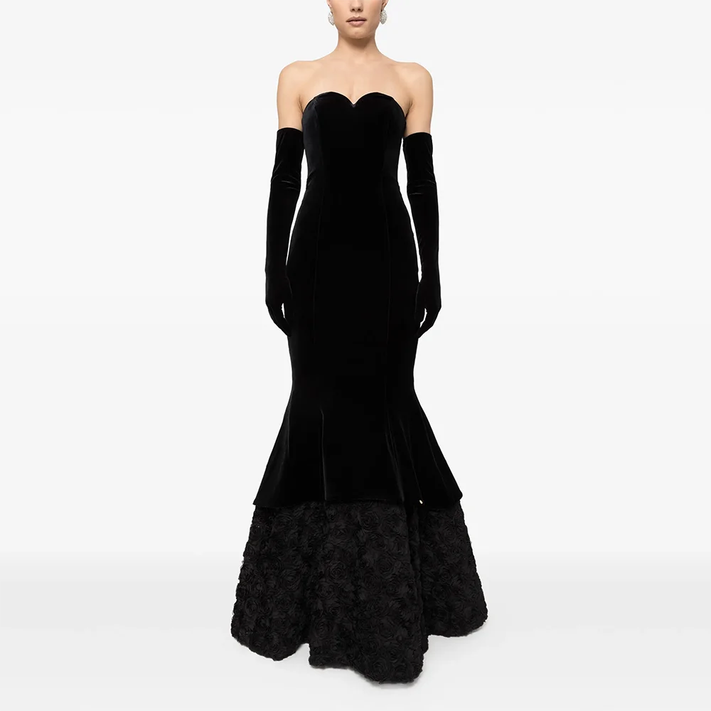 

Простые черные вечерние платья Милая без рукавов Русалка Вечерние платья Элегантные платья для выпускного вечера длиной до пола на заказ 2025