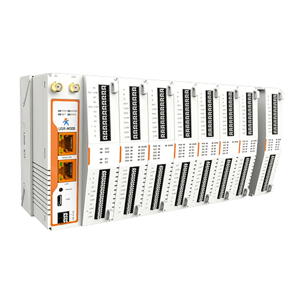 USR-M300 Remote IO Expendable High-performance & Scalable Edge IOT Gateway LTE 4G RS232/485 Serial Ports Support Modbus TCP/RTU