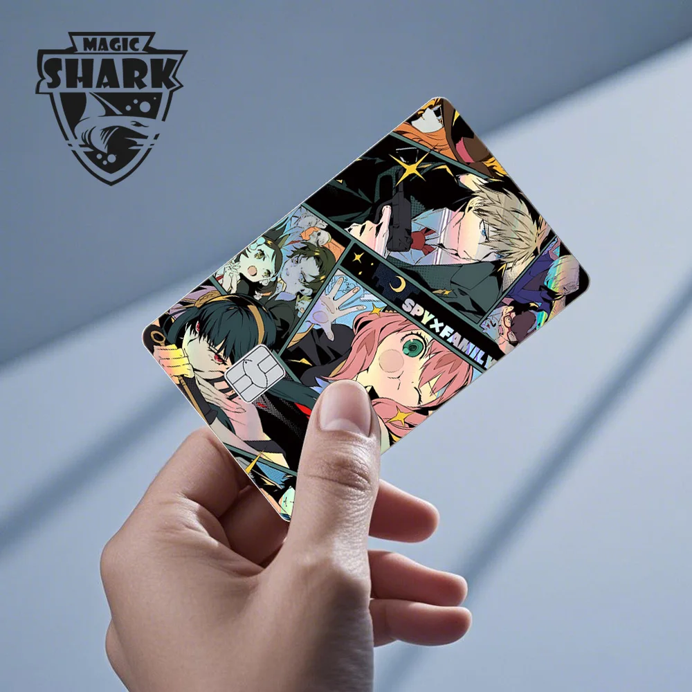 Magic Shark SPY X Family Anime Holographischer Aufkleber-Film für Kleine und Große Kredit-, Bank- und Debitkarten Ohne Chip Ohne Verblassen – Detail 5