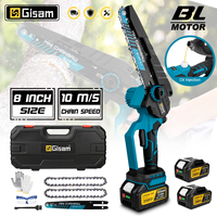 Gisam 8 Inch Brushless Electric Chainsaw Cordless Oil Electric Saw Woodworking Pruning Saw Tool for Makita 18V Battery Pins