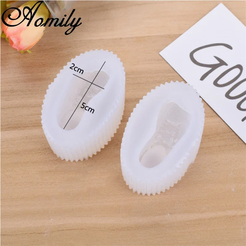 Aomily Shoes Crystal Epoxy Silicone Molds Mini Shoes Tools Basketball Shoes High Top Sneakers Jewelry Resin DIY Gifts for Man