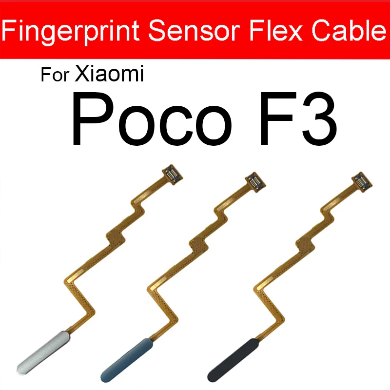 Fingerprint Sensor Flex Cable For Xiaomi Poco X3 Pro F3 Pro M3 Pro For Redmi 9T Home Key Touch ID Fingerprint with Power Button