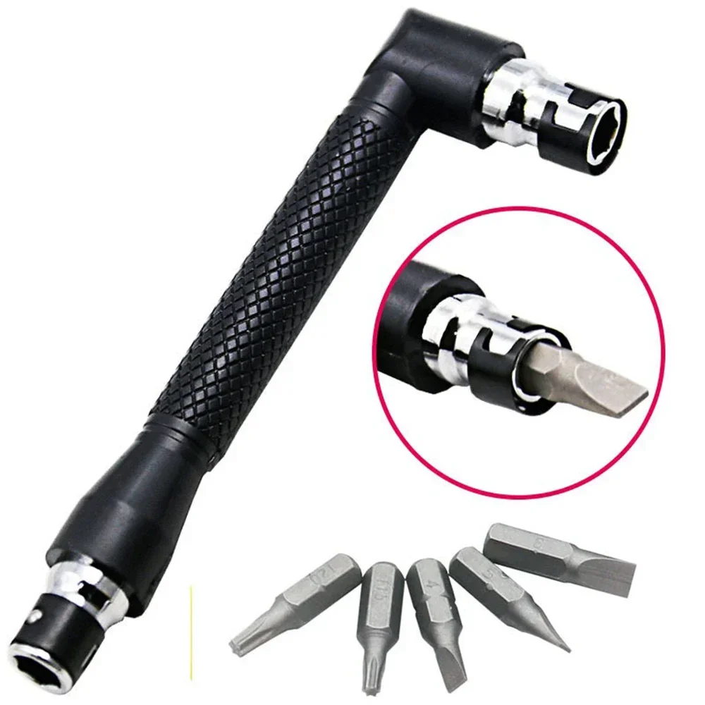 L-Shaped Double Head Screwdriver Utility Mini Socket Wrench 1/4