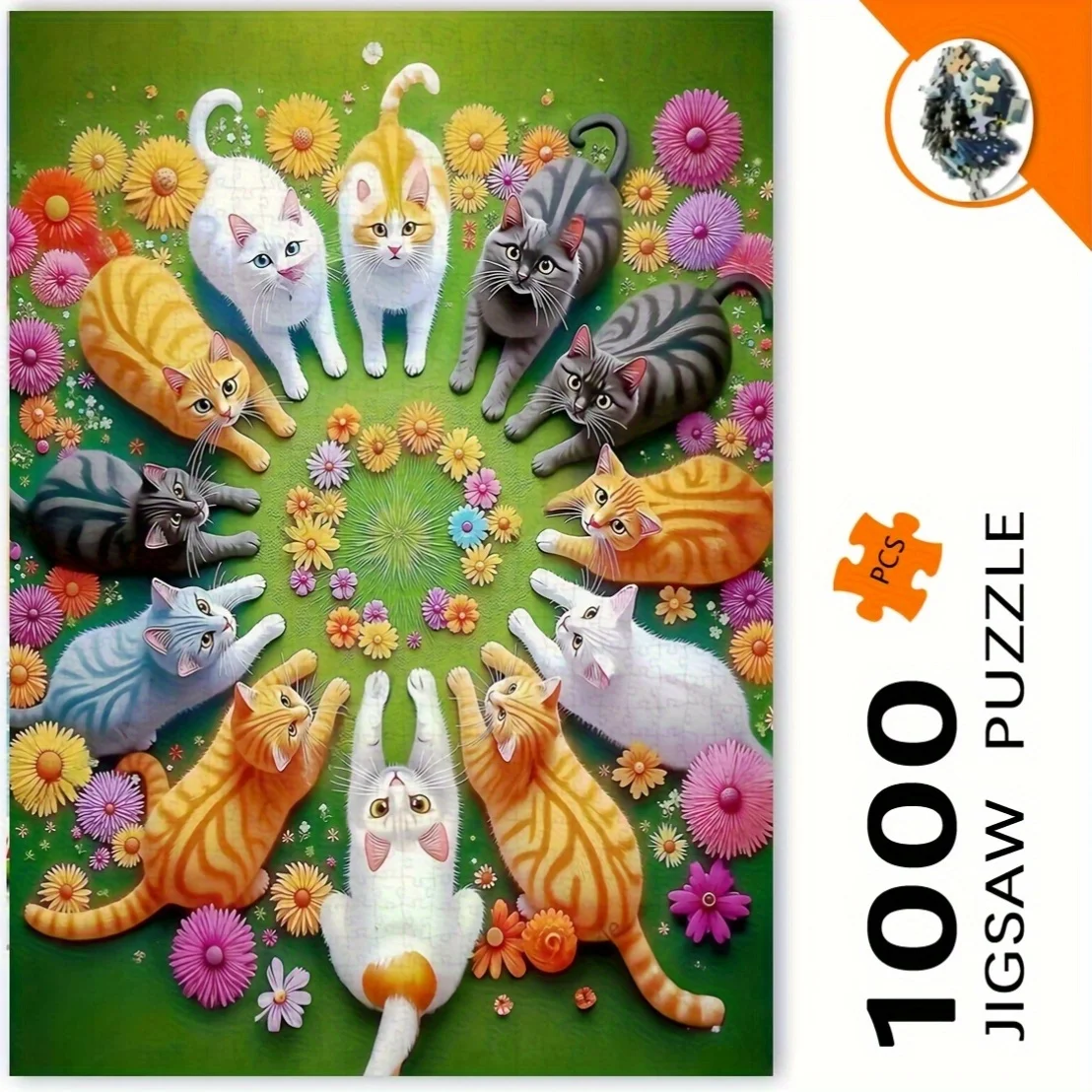 

500/1000 PCS Jigsaw Puzzle Kitty Party in Circle Diy for Adults Beginners , Gifts Home Decoration Games