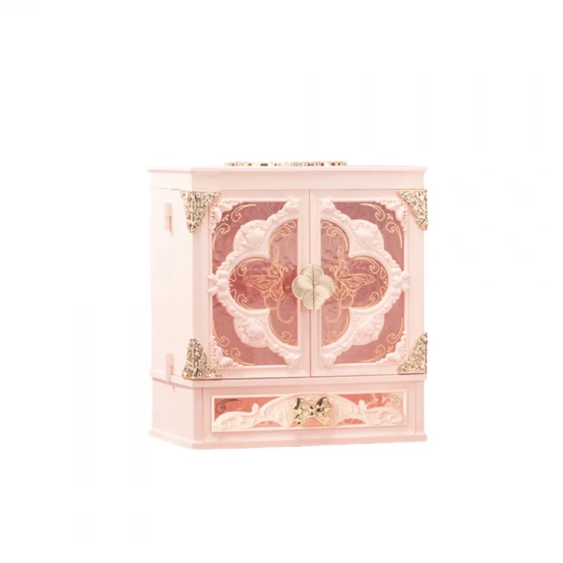 

Acrylic makeup set large-capacity storage box LED three-color beauty mirror for girls