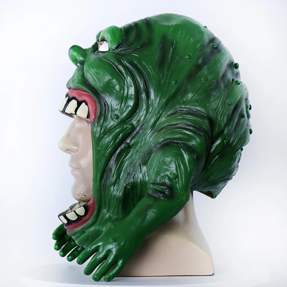 Funny Ghostbusters Slimer Mask Cosplay Latex Helmet Headpiece Halloween Carnival Dress Up Purim Party Costume Props