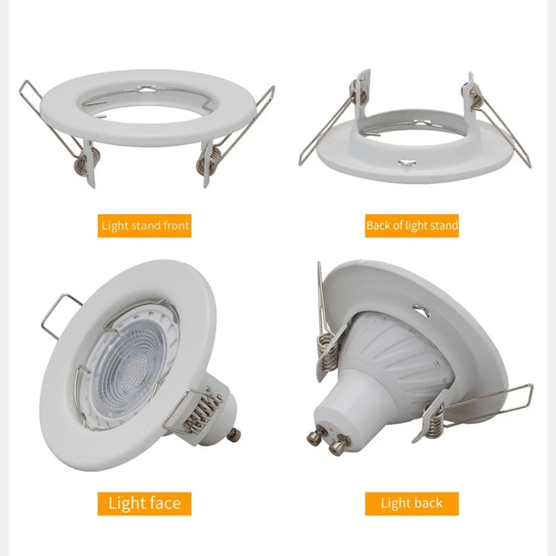 Recesso LED teto Downlight, Down Light Frame, Spot Lights, Fixture Fitting, GU10, MR16, 6pcs