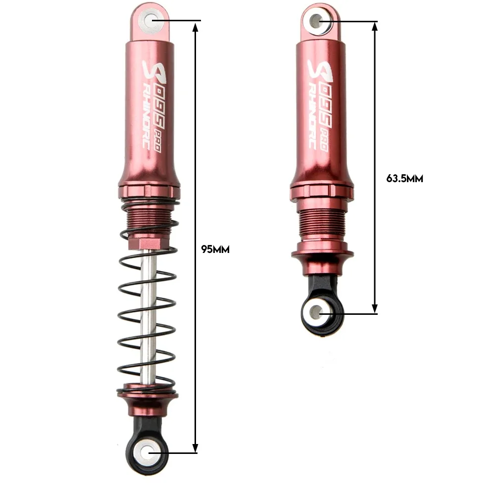 RhinoRC 95mm Lightweight Crawling Shock Absorber 31.5mm Travel for RC Crawler LCG Competition Chassis Parts
