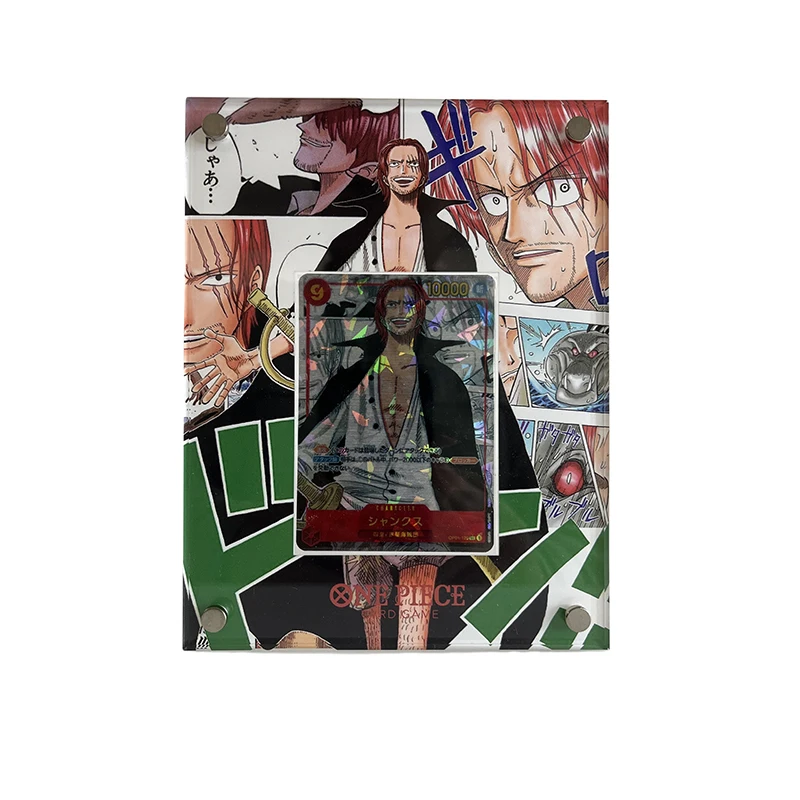 

Diy Homemade One Piece Shanks Opcg Acrylic Card Brick Anime Characters Bronzing Collection Flash Card Cartoon Toy Christmas Gift