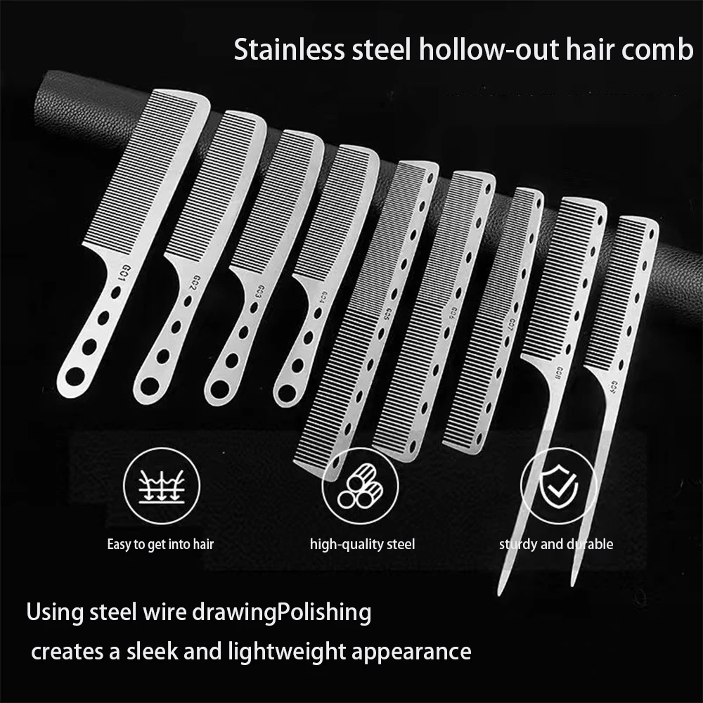 

Marseilis 1PC Titanium Steel Comb Professional Salon Hair Hairdressing Anti-static Barbers Comb Ultra Thin Hair Brush for Men