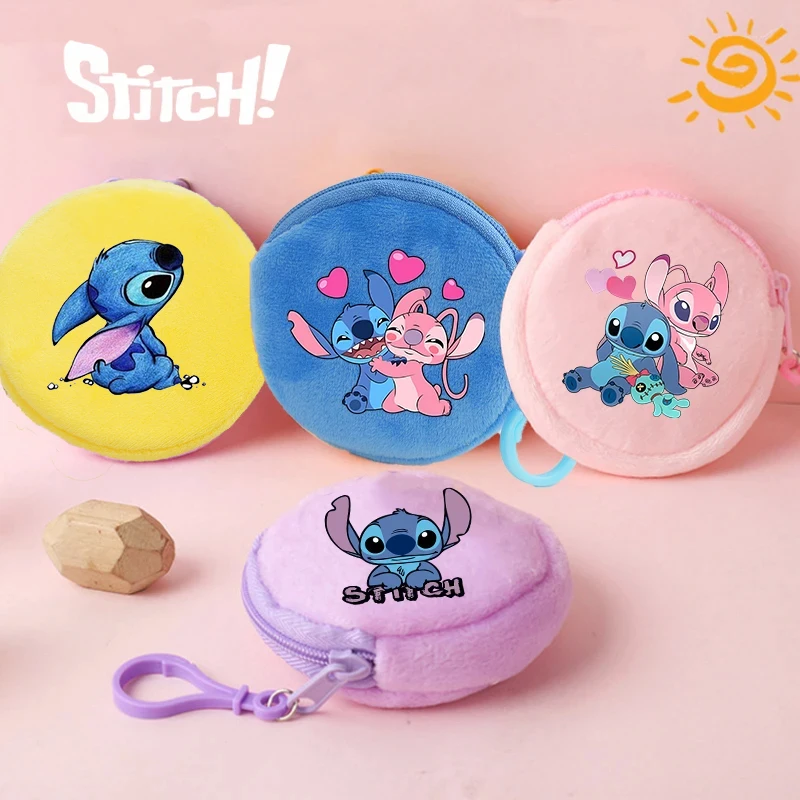 

Stitch Plush Coin Purse Disney Cartoon Anime Mini Wallets Kawaii Backpack Pendant Portable Fun Earphone Bag Storage Bags Gifts