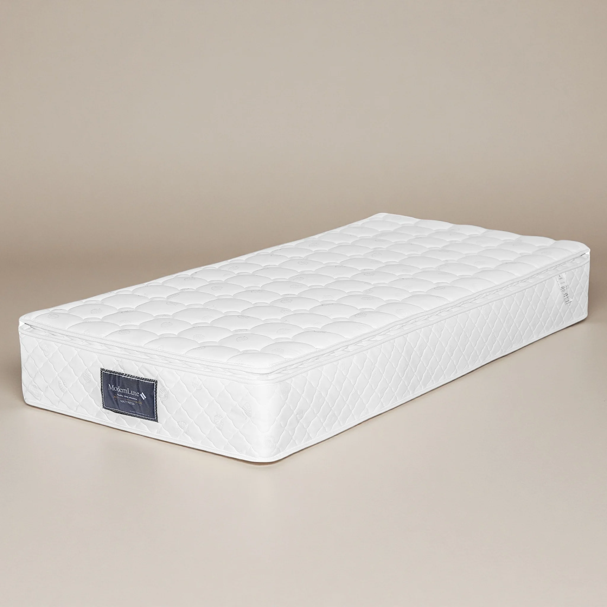 Matelas à ressorts ensachés Comanlai 90 x 200 cm, 7 zones, hauteur 25 cm, matelas ergonomique à ressorts, dureté H3, blanc