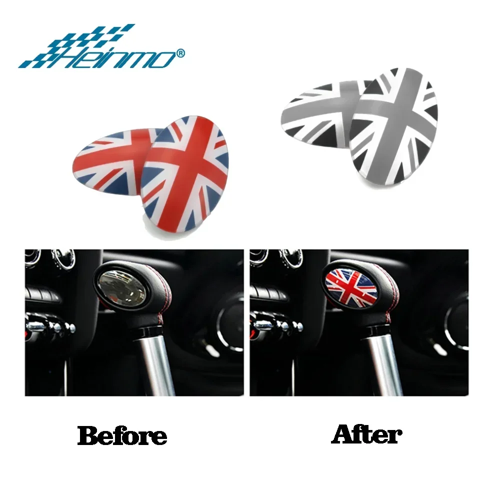 2pcs Union Jack Car Gear Shift Knob Panel Decoration Stickers Cover For Mini Cooper S JCW F54 F55 F57 F60 Car Styliing