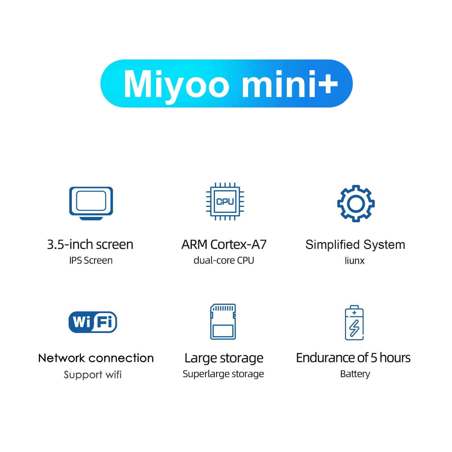 MIYOO Mini Plus Portable Retro Handheld Game Console V2 Mini+ 3.5 Inch IPS Screen Classic Video Game Console Linux System Gift