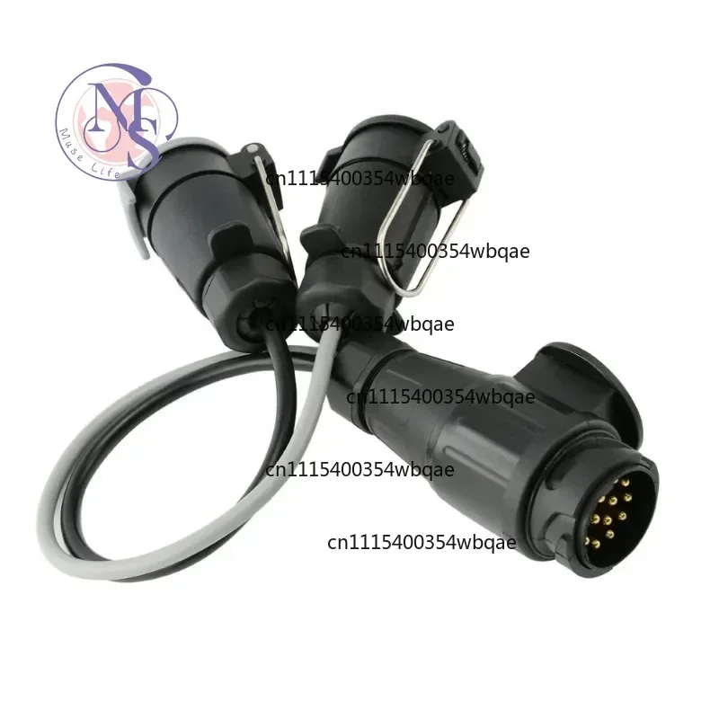 ZOCI-FOR-13 Pin To Dual 7 Pin Trailer Adaptor Extension Lead Caravan Towing Socket Plug Connector Auto Exterior Parts