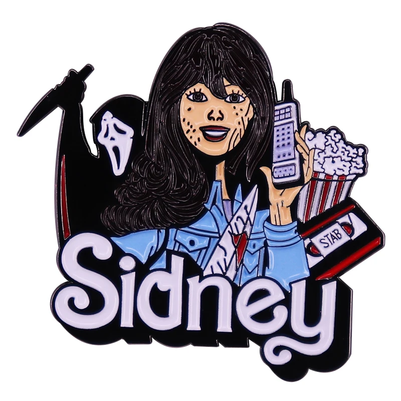 Schreien sidney Stich Emaille Pin letzte Mädchen Abzeichen klassischen Horrorfilm Slasher Brosche Rucksack Dekoration Schmuck