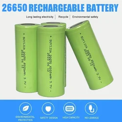 Real 26650 3.7V 6000mah Battery Lithium Li-ion Rechargeable Power Batteries for LED Flashligh  Wireless Microphone Electric Toy