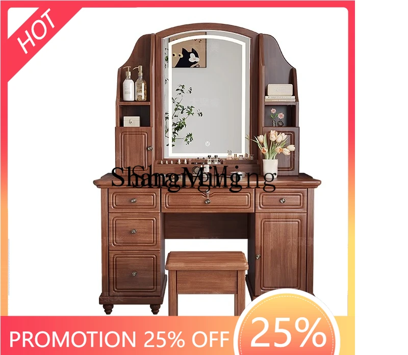 

FG good-looking bedroom storage cabinet, solid wood dresser, integrated makeup mirror, makeup cabinet, master bedroom dresser