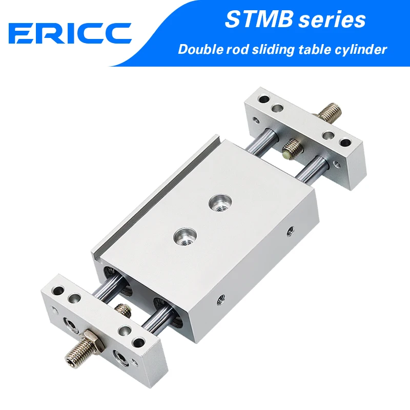 Pneumatic dual axis double rod adjustable stroke sliding table cylinder STMB10/16/20/25 X 25/50/75/100/125/150/175/200
