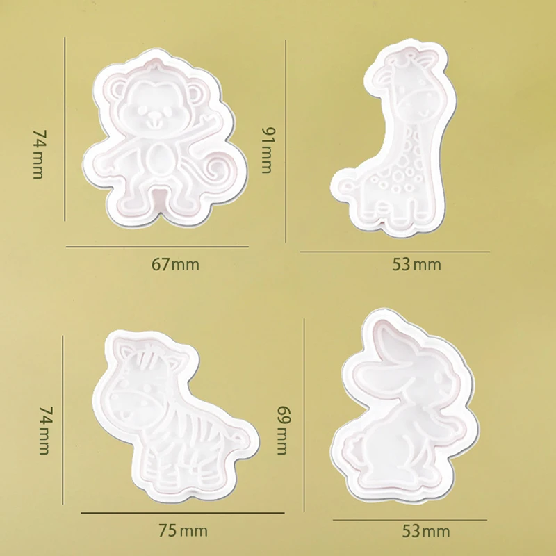 Creative plastic simulation cookie mold complementary food diy baking tools Cake set cake mold animal series