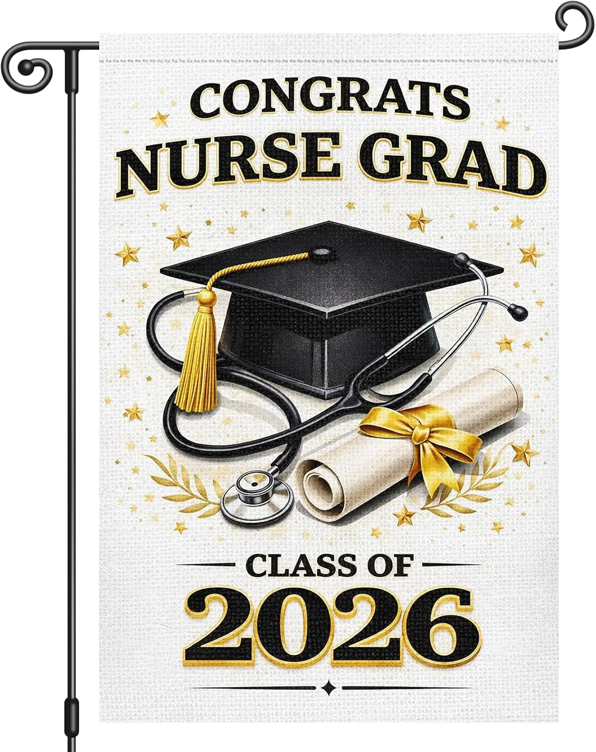 Heyfibro Nurse Graduation Garden Flag – 12x18 inch Double Sided Class of 2026 Graduation Outdoor Flag for Nursing Grad, Yard kkz