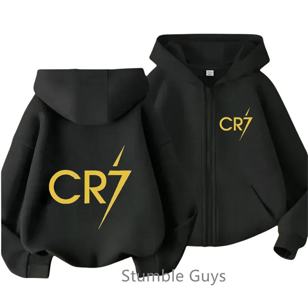 Fashion Ronaldo- CR7 Hoodie Kids Clothes Football Star Trucksuit Boys Jersey Zipper Sweatshirt Girls Long Sleeve Casual Tops