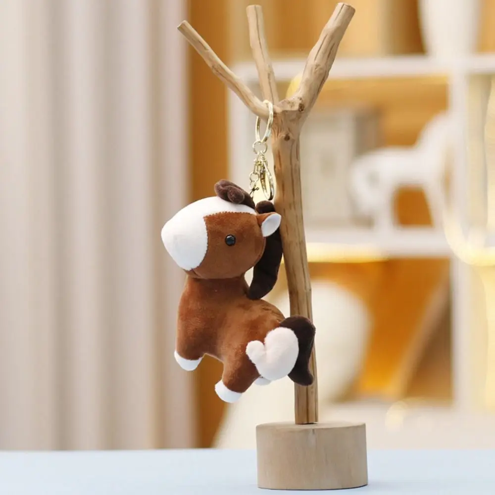 Colgante de caballo de peluche extraíble creativo, muñecas de mascota, colgante de muñeco de caballo de peluche bonito, llavero de Animal relleno Kawaii esponjoso
