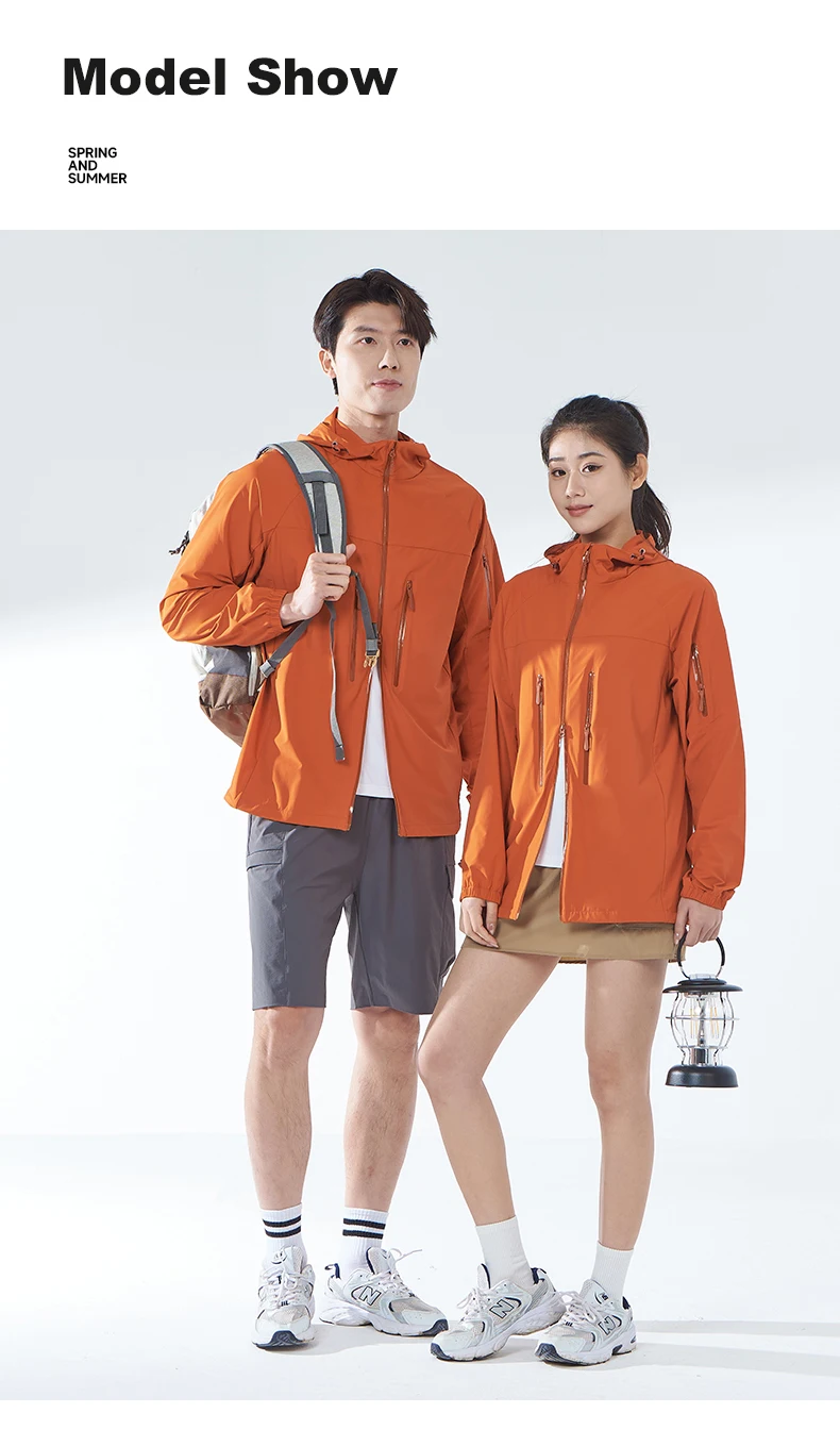 LNGXO Herren Damen Wander-Regenmantel, Sonnenschutz, Camping, Trekking, wasserdichte Jacke, Unisex, Stretch, Zwei-Wege-Reißverschluss, Windjacke – Detail 18