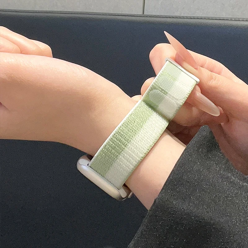 애플 워치 S11 10/9/8/7/6/SE 밴드용 나일론 루프 스트랩 42-46mm 40mm 44mm 45mm 41mm 스마트 벨트 팔찌 IWatch 울트라 49mm용