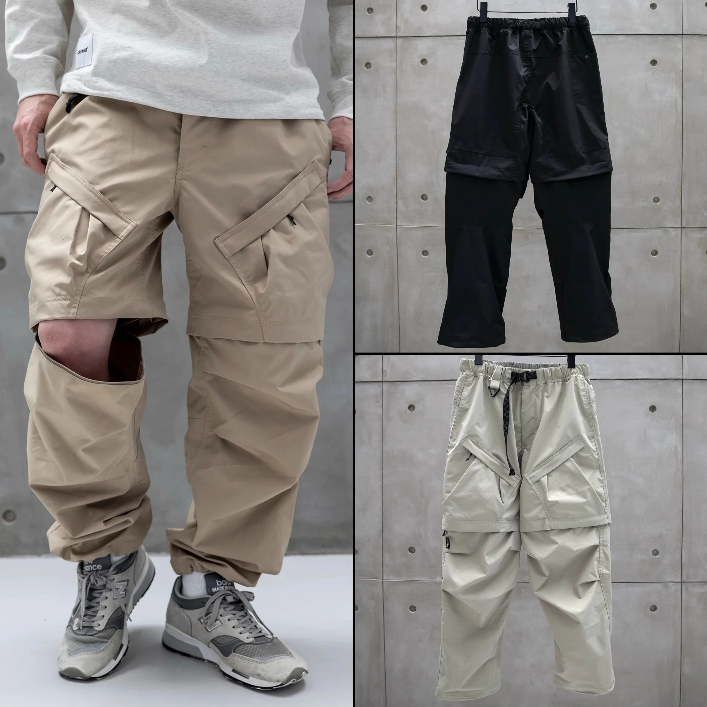 

Kapital Vintage 2025 Spring Detachable Leg Casual Long Workwear Pants Loose Fit Zipper Waist Youthful Energy Sle Cotton 00%