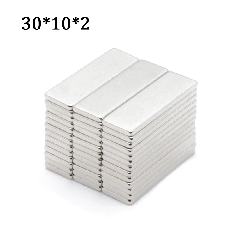 

10/15/20 Pcs 30x10x2 Neodymium Magnet 30mm x 10mm x 2mm N35 NdFeB Magnet Block Super Powerful imanes Permanent Magnetic Disc